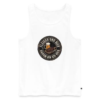 Fleisch Und Bier - Männer Premium Bio Tank Top - Weiß - Vorne - Michal (187cm)