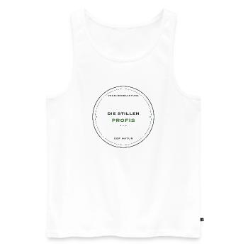 Die stillen Profis der Vogelbeobachtung - Männer Premium Bio Tank Top - Weiß - Vorne - Michal (187cm)