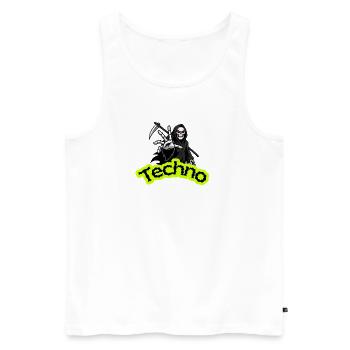 Neon Grim Techno Skull - Men's Premium Organic Tank Top - white - Front - Michal (187cm)