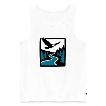 Eagle River Forest Graphic - Men's Premium Organic Tank Top - white - Front - Michal (187cm)