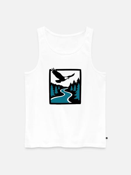 Eagle River Forest Graphic - Men's Premium Organic Tank Top - white