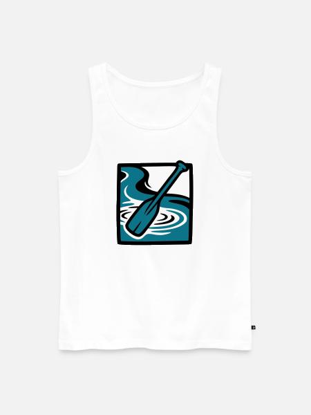 Paddle River Water Icon - Men's Premium Organic Tank Top - white