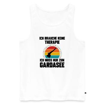 Ich brauche keine Therapie ich muss zum Gardasee - Männer Premium Bio Tank Top - Weiß - Vorne - Michal (187cm)