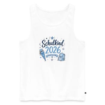 Schulkind 2026 - Einschulung - Männer Premium Bio Tank Top - Weiß - Vorne - Michal (187cm)