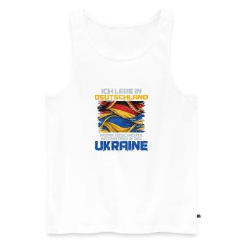 Deutschland liebt Ukraine Flagge - Männer Premium Bio Tank Top - Weiß - Vorne - Michal (187cm)