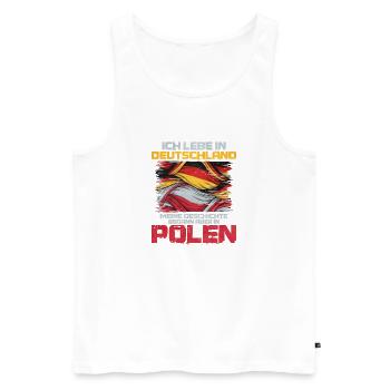 Ich Lebe In Deutschland Polen - Männer Premium Bio Tank Top - Weiß - Vorne - Michal (187cm)
