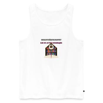 Bibliothèque de Nuit – Club des insomniaques - Débardeur bio Premium Homme - blanc - Devant - Michal (187cm)