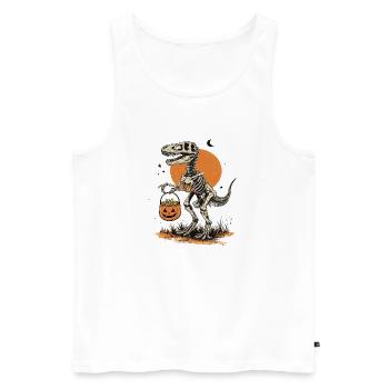Halloween Dinosaur Skeleton Rex Meme Halloween - Débardeur bio Premium Homme - blanc - Devant - Michal (187cm)