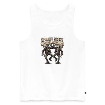 Heavy Metal Headbanger Skeleton - Men's Premium Organic Tank Top - white - Front - Michal (187cm)