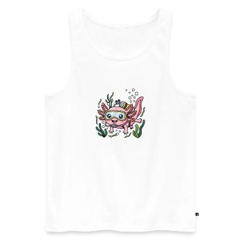 Axolotl plongeant - Débardeur bio Premium Homme - blanc - Devant - Michal (187cm)