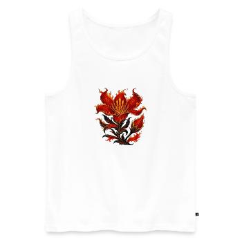 Flame Blossom Phoenix Plant - Men's Premium Organic Tank Top - white - Front - Michal (187cm)