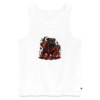 Lava Bulldog with Flame Claws - Men's Premium Organic Tank Top - white - Front - Michal (187cm)