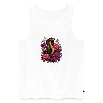 Cobra and flower magic - Men's Premium Organic Tank Top - white - Front - Michal (187cm)