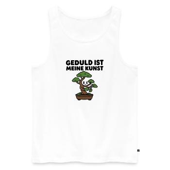 Bonsai-Baum – Geduld ist meine Kunst – Zen Design - Männer Premium Bio Tank Top - Weiß - Vorne - Michal (187cm)