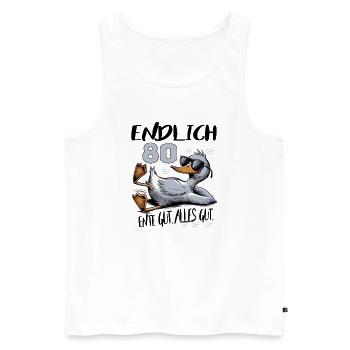 Geburtstag Ente Gut Alles Gut 80 Jahre Comic - Männer Premium Bio Tank Top - Weiß - Vorne - Michal (187cm)