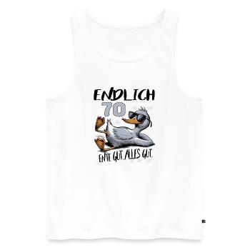 Geburtstag Ente Gut Alles Gut 70 Jahre Comic - Männer Premium Bio Tank Top - Weiß - Vorne - Michal (187cm)