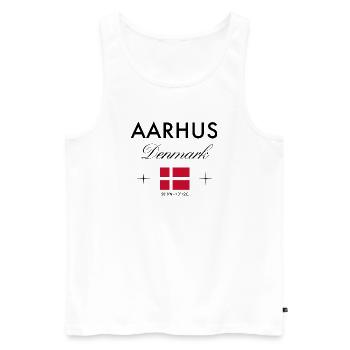Aarhus Danemark Coordonnées Souvenir de voyage - Débardeur bio Premium Homme - blanc - Devant - Michal (187cm)
