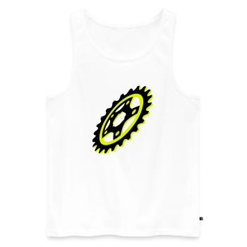 Graphique de plateau de vélo - Débardeur bio Premium Homme - blanc - Devant - Michal (187cm)