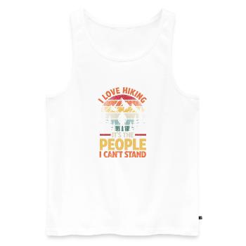 Hiking Mountain Trail Backpacking Outdoors Poaching - Men's Premium Organic Tank Top - white - Front - Michal (187cm)