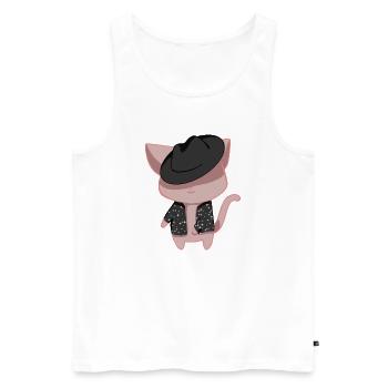 Dance cat - Men's Premium Organic Tank Top - white - Front - Michal (187cm)