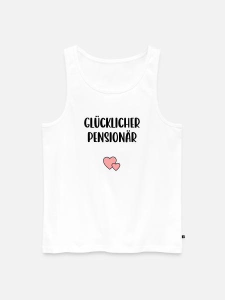 Glücklicher Pensionär Herz - Männer Premium Bio Tank Top - Weiß