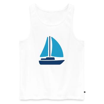 Voilier Icône solide Yacht Voyage maritime Vector Sym - Débardeur bio Premium Homme - blanc - Devant - Michal (187cm)