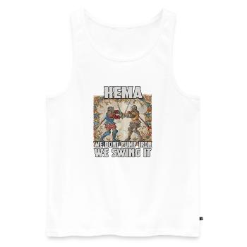 HEMA, Moyen Âge & Tournois des Chevaliers Cadeau HEMA - Débardeur bio Premium Homme - blanc - Devant - Michal (187cm)