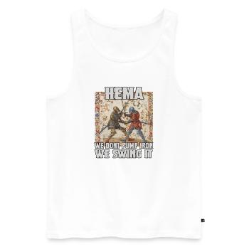 HEMA Fanatics Renaissance of longsword fencing - Men's Premium Organic Tank Top - white - Front - Michal (187cm)