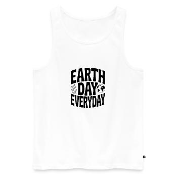 Earth Day Everyday - Men's Premium Organic Tank Top - white - Front - Michal (187cm)