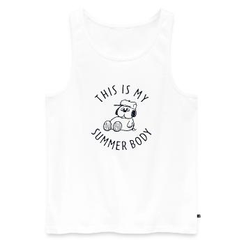 Peanuts Snoopy This Is My Summer Body - Men's Premium Organic Tank Top - white - Front - Michal (187cm)