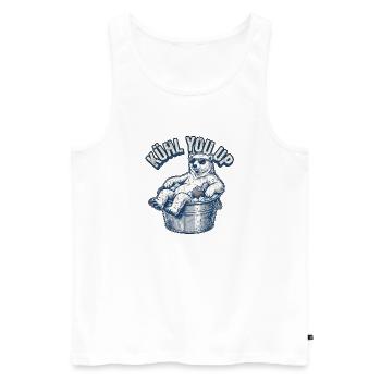 Cooler Eisbär Kühlt - Männer Premium Bio Tank Top - Weiß - Vorne - Michal (187cm)