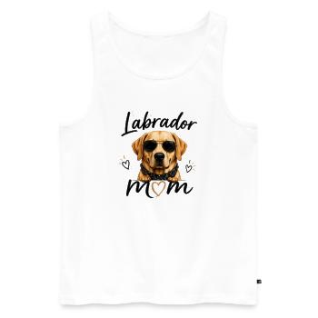 Labrador Mom – Cadeau pour les fans de Labrador - Débardeur bio Premium Homme - blanc - Devant - Michal (187cm)