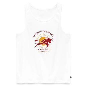 Spain Spirit Sunhorse Emblem - Men's Premium Organic Tank Top - white - Front - Michal (187cm)