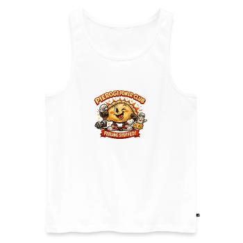 Pierogi Power Club se sent plein - Débardeur bio Premium Homme - blanc - Devant - Michal (187cm)