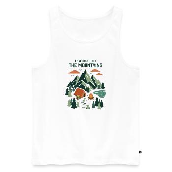Hiking - Outdoor Adventure-Escape to the Mountains - Men's Premium Organic Tank Top - white - Front - Michal (187cm)