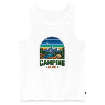 Randonnée - Aventure en plein air - Club de camping - Débardeur bio Premium Homme - blanc - Devant - Michal (187cm)