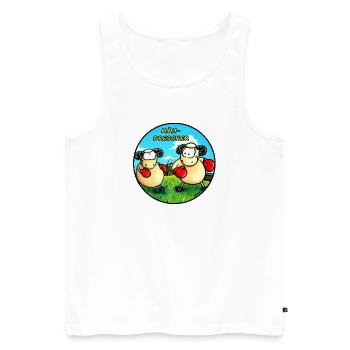 Mäh-Drescher - Männer Premium Bio Tank Top - Weiß - Vorne - Michal (187cm)
