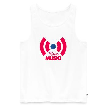 Musique rave Signal néon - Débardeur bio Premium Homme - blanc - Devant - Michal (187cm)