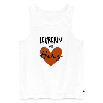 Lehrerin mit Herz - Männer Premium Bio Tank Top - Weiß - Vorne - Michal (187cm)