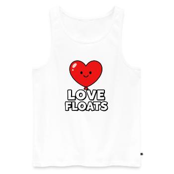 Love Floats Heart Mascot Graphic - Men's Premium Organic Tank Top - white - Front - Michal (187cm)