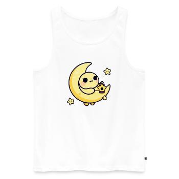 Lune mignonne au clair de lune avec une lanterne étoile - Débardeur bio Premium Homme - blanc - Devant - Michal (187cm)