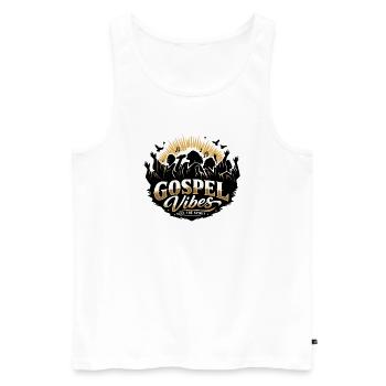 Gospel Vibes - Feel The Spirit - Gospel Choir - Men's Premium Organic Tank Top - white - Front - Michal (187cm)