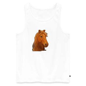 Pastel Horse - Débardeur bio Premium Homme - blanc - Devant - Michal (187cm)