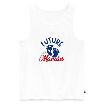 Future Maman Garçon Empreintes Bébé - Débardeur bio Premium Homme - blanc - Devant - Michal (187cm)