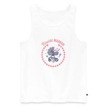 Bientôt Maman 2027 Annonce Grossesse Cadeau - Débardeur bio Premium Homme - blanc - Devant - Michal (187cm)