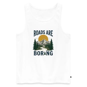 Trail Running - Roads Are Boring - Men's Premium Organic Tank Top - white - Front - Michal (187cm)