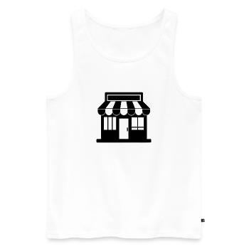 Store - Men's Premium Organic Tank Top - white - Front - Michal (187cm)