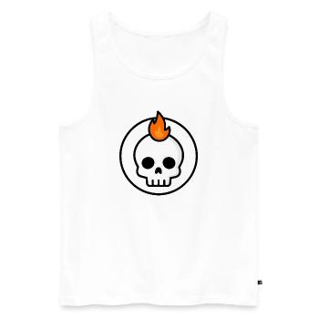 Graphique mignon de Crâne de Fatalité Feu - Débardeur bio Premium Homme - blanc - Devant - Michal (187cm)