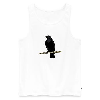Observation urbaine des oiseaux : conception minimale de la nature - Débardeur bio Premium Homme - blanc - Devant - Michal (187cm)