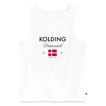 Kolding, Danemark, coordonnées, voyage, souvenir - Débardeur bio Premium Homme - blanc - Devant - Michal (187cm)